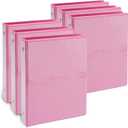 Paper Junkie Mini Pink 3 Ring Binder for 5.5 x 8.5-Inch Paper, 1-Inch Round Rings, School and Office Supplies - Pack of 6 Mini Binder