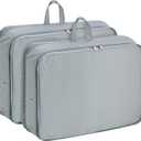 Extra Large Compression Packing Cubes for Travel Essentials, 2 Pack Expandable Travel Cubes for Packing Bags Suitcase Organizer, Grey (New Version-Grey)