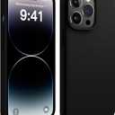 AOTESIER Shockproof Designed for iPhone 14 Pro Case 6.1 inch,[Silicone Slim Series] Rubber Full-Body Protection Bumper Phone Case for 14 Pro with Soft Anti-Scratch Lining, Black