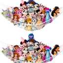 Lilly's Love Large Stuffed Animal Hammock | Corner Hanging Organizer, Toy Storage, Stuffed Animal Storage Net | Made from Quality Fishing Net, Holds 12lbs | 79"x63"x63" (White, 2 Pack)