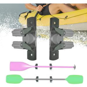 2-Pack Universal Paddle Holder Clip - Multi-Use Wall Mount Organizer for Paddles, Fishing Rods & Rod-Shaped Tools - Tool-Free Release & Space-Saving Design