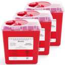 Alcedo Sharps Container for Home and Professional Use 2 Quart (3-Pack), Biohazard Needle and Syringe Disposal, Medical Grade, Large 2 Quart