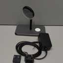 Twelve South HiRise 3 Deluxe, Compact Luxury Wireless Magsafe Charging Stand for iPhone, AirPods and Apple Watch - Includes US Power Supply with 5 Foot Cord, Plus International Plug Adapters, Black