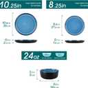 Vancasso PLAYA Plates and Bowls Sets, 12 Pieces Blue Dinnerware Sets for Kitchen, Reactive Glaze Dishes Set for 4, Dishwasher and Microwave Safe