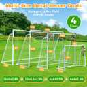 Soccer Goal 8x6 FT Soccer Goals for Backyard Metal Soccer Goals for Kids Youth Adults Large Outdoor 2" Steel Soccer Goal Post Frame with Soccer Net Target Net Agility Ladder