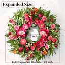 Waipfaru Spring Wreaths for Front Door, 26" Large Spring Summer Easter Wreaths for Front Door with Rose Peony Tulip Magnolia, All Seasons for Indoor Outdoor Farmhouse Home Porch Wall Window Decor