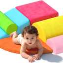 8 Piece Toddler Climbing BlocksSoft Play Climbing Toys Indoor for Toddlers Ideal Crawling and Exploration Play Set for Baby Gym/Toddler Playground (Rainbow Color, 6pcs)