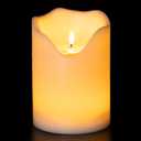 Homemory 6.3" x 8" Extra Large Outdoor Waterproof Candle with Auto 6-Hour Timer, Big Flameless Candle, Extra Wide and Tall Pillar Candle Battery Operated, White Plastic Made, Long Last for Months