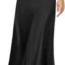 Women's Satin Silky High Waist Maxi Skirt Elegant Elastic Waistband M