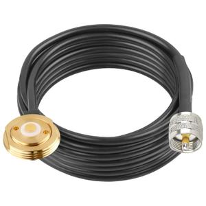 XRDS -RF NMO Antenna Mount to UHF PL259 RG58 Cable - 15FT CB Antenna Cable Extension NMO to PL259 for NMO VHF/UHF/CB Radio Antenna, Black