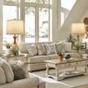 Bedside Table Lamp Set of 2 - Bedroom Table Lamps with Adjustable Color Temperatures - Boho Rattan Lamps with USB A+C Charging Ports Grey Farmhouse Living Room Lamps for Reading Bulbs Included