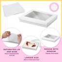5 Set Full Sheet Cake Box 26 x 18 x 4 Inch with Cake Boards and Pink Satin Ribbon Large Rectangle Bakery Boxes with Window White Bakery Boxes for Packaging Cupcakes Muffins Pie, 26 X 18.5 X 4 Inches