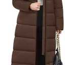 Jyanl Long Winter Coats for Women Maxi Length Puffer Coat Warm Quilted Jacket Ladies Full Length Down Fur Hood Trendy 2025 L