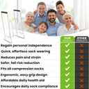 Premium Sock Aid Compression Hose for Women Men Aide Assistance Device Puller Daily Living Aids for Assist Seniors Putting Elderly Wide Stocking