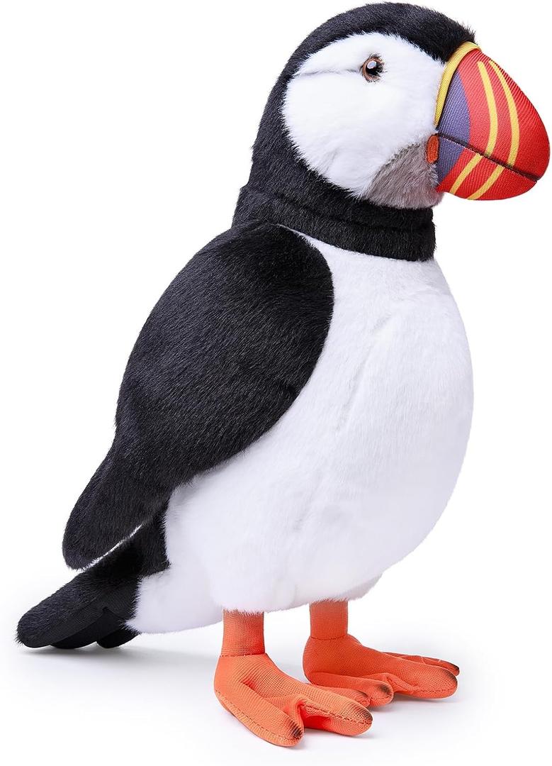 Puffin Plush Toy, Lifelike Puffin Stuffed Animals Stand 11in, Soft Puffin Unique Plushie Toys Model Dolls Collection for Kids