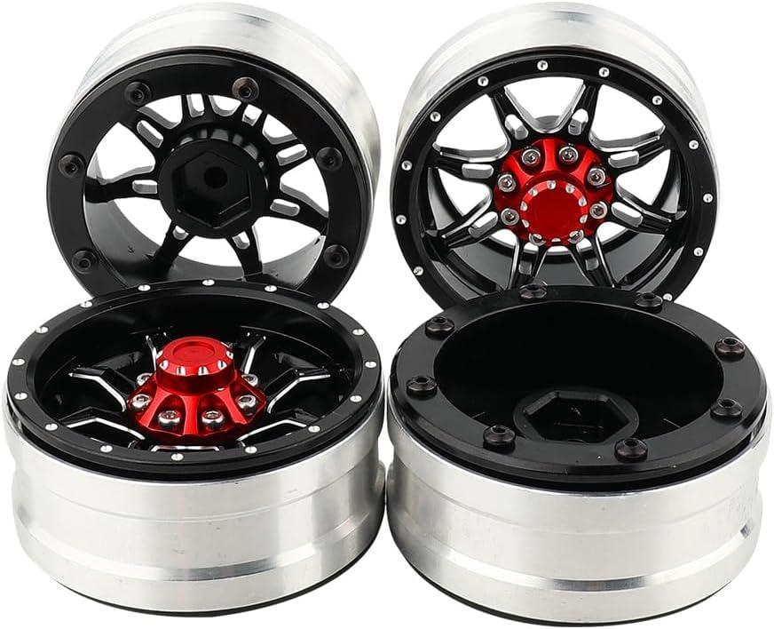 1.9 inch Metal Beadlock Wheel Rims Hubs for Axial SCX10 I II III 90046 SCX10 PRO Capra TRX4 RC4WD D90 1/10 RC Rock Crawler Upgrade Part