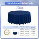 10 Packs 120 Inch Navy Blue Round Polyester Tablecloths
