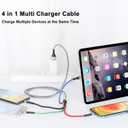 3 x SIQIWO Multi Charging Cable [2-Pack 3A 4Ft], Nylon Braided 4 in 1 Fast Charger Cord with 2iP Type C Micro USB Connectors, for iOS Phone, Samsung Galaxy S25 S23, Pixel, Nexus, LG, PS5, Sony, Kindle
