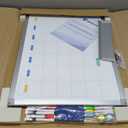 Dry Erase Calendar Whiteboard for Wall, 24" x 18" Magnetic Monthly White Board Calendar Dry Erase, Wall Hanging Aluminum Frame with Tray for Home, School, Office