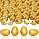 36 Pcs Golden Easter Eggs Plastic, 2.3" Fillable Shiny Gold Metallic Plastic Easter Eggs Empty for Easter Hunt,Party Favor,Basket Stuffers Fillers,Classroom Prize