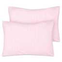 Zenssia Organic Cotton Toddler Pillowcase/Travel Pillowcase Pack of 2 Set 13x18 Inches with Envelope Closure - Soft & Breathable Baby Pillow Case Cover Pink Stripe