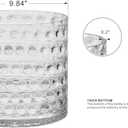 10" Wide 10" High Decorative Glass Cylinder Vase with Dimpled Circle Pattern, 8 Inch Tall, Clear (1, 10"x10")