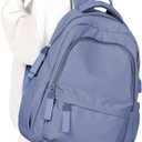 winspansy Simple Cute Backpack for Women Men Waterproof College Bag fit 14 Inch Laptop with USB Charging Port,Violet