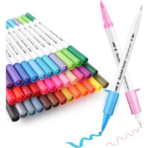 HQMaster Dual Tip Pens 36 Pack for Maker 3/Maker/Explore 3/Air 2/Air, 0.4mm & 1mm Color Pens Fine Point Pen Writing Drawing Accessories for Cutting Machine