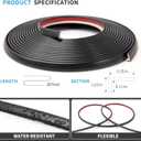 Art3d 20ft Outside Vinyl Corner Trim Peel and Stick for Tile and Wall Edges, Furniture Decoration Black