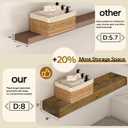 Floating Shelves 3 inch Thick for Wall Set of 2,Solid Pine Wood Wall Mount Shelf for Kitchen Living Room Bedroom Bathroom,8" D x 24" L x 3" H-Dark Walnut