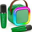 IROO Mini Karaoke Machine for Kids, 2025 TOP Toys Birthday Gifts Ideas for Girls Ages 4, 5, 6, 7, 8, 9, 10, 12+ Years Old, Portable Bluetooth Speaker with 2 Wireless Mics for Party Toddlers(DarkGreen) (Olive)