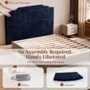 CozyMine Twin Headboard, Blue Upholstered Headboard for Bed, No Assembly