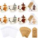 Meooeck 18 Pcs Dog Party Favors Include 6 Pcs 4.72 Inch Puppy Stuffed Animal Mini Plush Gifts, Thank You Tags and Organza Bags for Adopt a Puppy Party Birthday Kids Baby Shower Decoration Supplies