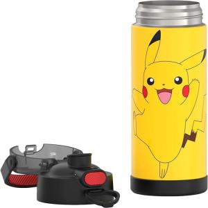 THERMOS FUNTAINER 16 Ounce Stainless Steel Vacuum Insulated Bottle with Wide Spout Lid, Pokemon