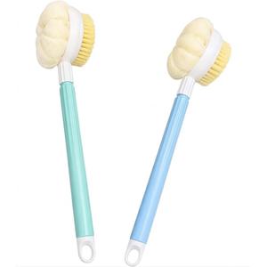 2 Pack Shower Body Brush, Back Scrubber with Bristles and Loofah