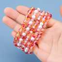 600 Pcs Orange Beads for Bracelets, Fall Beads for Jewelry Making, 6mm Thanksgiving Bead, Crackle Glass Bead for Autumn DIY Crafts Thanksgiving Party Accessories (Orange)