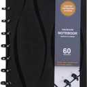 Eagle Discbound A5 Notebook, Customizable Refillable Loose Leaf Planner, Junior Size, Poly Cover, 60 Sheets Ruled/Lined Pages (Black)