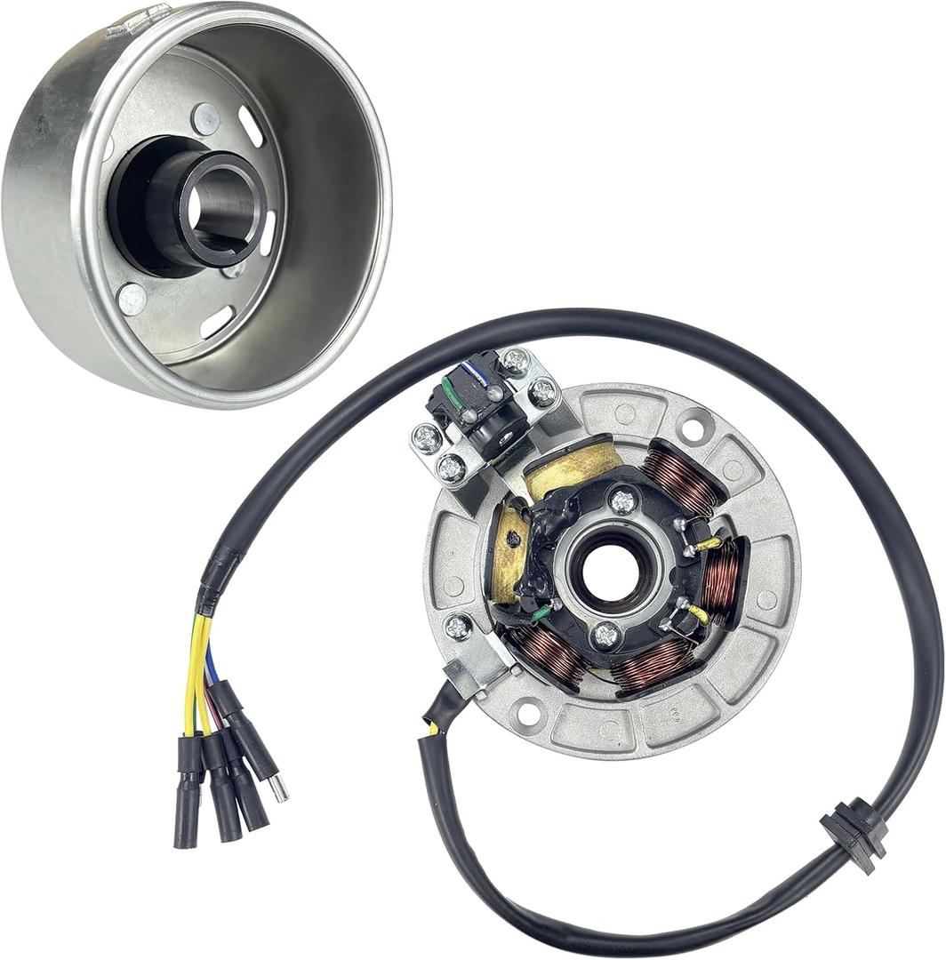 6 Coil 5 Wire Stator Magneto with Flywheel Rotor Kit for YX 140cc 150cc 160cc Pit Dirt Bike Copper Powersports Stators