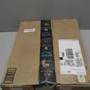 IBUYKE Saddle Cushion Vanity Stool Chair, Foot Rest Stool with Solid Wood Legs, Modern Vanity Bench Ottoman for Piano, Upholstered Seat for Bedroom, Entryway, White Legs&Light Linen WBD007WY