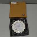 Handicrafts Home 4x4 Picture Frame  Scalloped Noir Aurora Resin Inlay  Handmade Decorative Nursery Inspired Decor Round Frame for Desk or Shelf, Boho Home Decor, Farmhouse Style