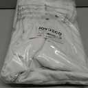 Joydeco White Blackout Curtains 96 Inches Long - Linen 100% Blackout Curtain 2 Panel Set, Rod Pocket & Back Tabs Thermal Insulated Window Drapes for Bedroom Living Room (Pure White,52" Wx96 L)