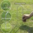 Heavy Duty Trampoline Stakes Anchors High Wind U Type Sharped Ends Safety Ground Anchors Galvanized Steel 11.8 inch for Soccer Goals,Tents and Garden Decorations (Silver)