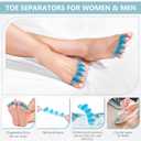 3 x Toe Separators for Women and Men, Gel Toe Spacers for Pedicure and Foot Alignment, Comfortable Foot Care for Bunions and Overlapping Toes
