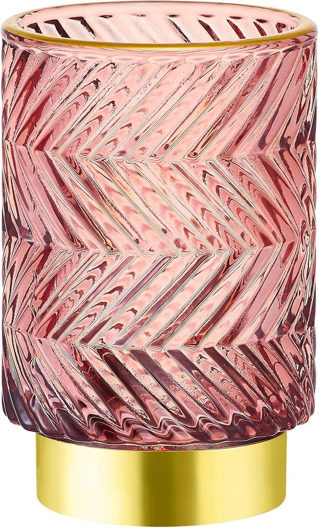 Makeup Brush Holder Organizer,Toothbrush Holders,Desk Pen Pencil Holder,Multifunctional Vintage Glass Brush CupA40-4-US (Red)