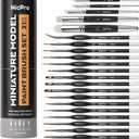 Nicpro Miniature Paint Brushes Drybrush - 21PCS Model Paint Brush Set for Acrylic Oil Watercolor, Detail Paint Brush Dry Brush for Model, Miniature Painting, Paint by Numbers, Craft - with Container