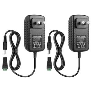 inShareplus 2 Pack DC 24V Power Supply, 100240V AC to DC 24 Volt 3A 72W LED Driver, Low Voltage Transformer with 5.5mm x 2.1mm DC Plug, Wall Adapter for 24V LED Strip Light, CCTV Camera