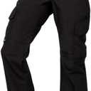 LAPG Women's Uniform Tactical Pants, Elastic Waistband Cargo Pants, Training Pants, Durable Work Pants for Women, Black, Size 14, Short