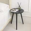 AWASEN Round End Table, Black Side Table Modern Home Decor Small Accent Table for Small Space Living Room, Bedroom and Balcony, Easy Assembly, 19.69''H x 15.7''D (Black)