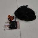 ALXNAN Clip in Long Wavy Synthetic Hair Extension 16 Inch Black 4PCS Thick Hairpieces Fiber Double Weft Hair for Women (16 Inch, Black)