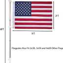 American flag with Pole,Flag poles Kit Embroidered USA Flag | 2x3 Ft | Includes 4 FT Heavy Duty Tangle Free Flagpole & Adjustable 180 Bracket for Indoor/Outdoor